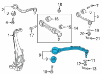 OEM Hyundai Tension Arm Assembly-Front, RH Diagram - 54506-B1000