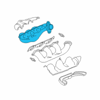 OEM 2002 Chevrolet Impala Engine Exhaust Manifold Assembly Diagram - 24507481