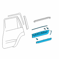 OEM 2013 Toyota Land Cruiser Body Side Molding Diagram - 75075-60120-J0