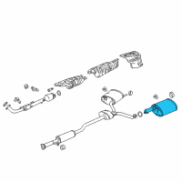 OEM 2015 Acura TLX Silencer Complete , Exhaust (L) Diagram - 18305-TZ3-A01