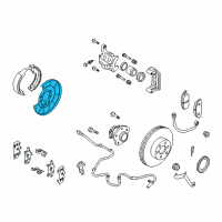 OEM 2014 Nissan Rogue Plate Assembly-Back Rear Brake RH Diagram - 44020-4CU1A