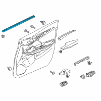 OEM 2017 Honda Fit Weatherstrip, L. FR. Door (Inner) Diagram - 72375-T5A-J01