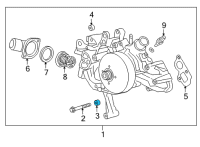 OEM Cadillac CTS Water Pump Retainer Diagram - 11588327
