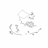 OEM Infiniti G37 Hood Lock Control Cable Assembly Diagram - 65620-JK61A
