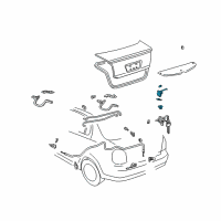 OEM 2004 Toyota Echo Luggage Compartment Door Lock Assembly Diagram - 64610-52070