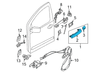 OEM 2007 Nissan Pathfinder Front Door Outside Handle Assembly, Left Diagram - 806B1-ZP40D