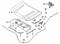 OEM 2022 Nissan Frontier STAY ASSY-HOOD, RH Diagram - 65470-9BU0A