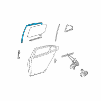 OEM 2015 Lexus LS460 Run, Rear Door Glass Diagram - 68142-50031