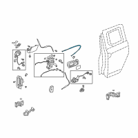 OEM 2006 Honda Element Cable Assembly, Rear Inside Handle Diagram - 72632-SCV-A10