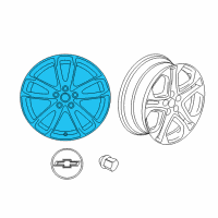 OEM Chevrolet SS Wheel Rim, Rear Diagram - 92290395