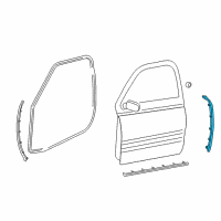 OEM 2009 Dodge Ram 1500 WEATHERSTRIP-B Pillar Lower Diagram - 55372712AC