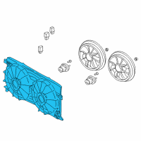 OEM 2003 Buick LeSabre Shroud Kit, Engine Electric Coolant Fan Diagram - 12487606