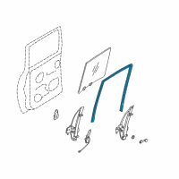 OEM Nissan Frontier Glass Run-Rear Door Window RH Diagram - 82330-2S712