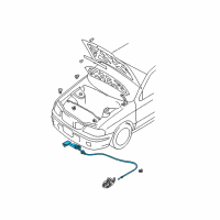 OEM 2000 Nissan Sentra Cable Assembly-Hood Lock Diagram - 65621-5M000
