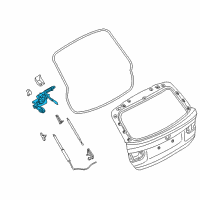 OEM 2015 BMW 328i xDrive Left Trunk Lid Hinge Diagram - 41-00-7-298-069