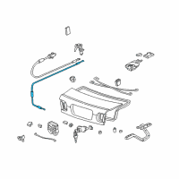 OEM 2000 Honda Civic Cable, Trunk Opener (LH) Diagram - 74880-S01-A01