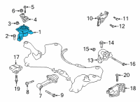OEM 2021 Hyundai Santa Fe Bracket Assembly-Engine MTG Diagram - 21810-P2650