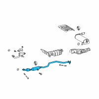 OEM Toyota Matrix Converter & Pipe Diagram - 17420-0D160