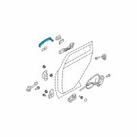 OEM 2009 Nissan Rogue Outside Handle Grip Diagram - 80640-JM01B