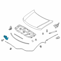 OEM Infiniti QX56 Hood Lock Male Assembly Diagram - 65601-1LA0A