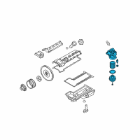 OEM 2007 BMW M5 Oil Filter With Oil Cooler Connection Diagram - 11-42-7-837-710