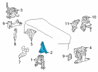 OEM 2022 Lexus NX450h+ Engine Mount Bracket Diagram - 1231125120