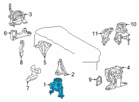 OEM 2022 Lexus NX450h+ Engine Mount Diagram - 1236125110