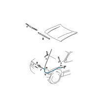 OEM 2001 Toyota Tacoma Release Cable Diagram - 53630-04020