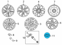 OEM 2019 Hyundai Santa Fe Aluminum Wheel Hub Center Cap Oem Diagram - 52960-S1000
