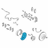 OEM 2016 Nissan Rogue Plate Assembly-Back Rear Brake LH Diagram - 44030-4CU1A