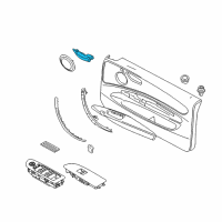 OEM BMW 128i Trim, Inside Doorhandle, Grey Poplar, Right Diagram - 51-41-9-140-362