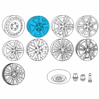 OEM 2014 Dodge Grand Caravan Wheel Aluminum Diagram - 1EK85PAKAC