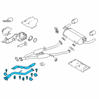 OEM 2017 Infiniti Q60 Front Exhaust Tube Assembly Diagram - 20010-4GD0A