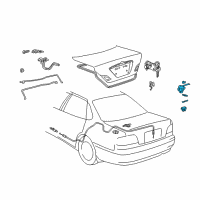 OEM 2000 Toyota Avalon Lock Assembly Diagram - 64600-AC010