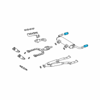 OEM 2008 Lexus SC430 Baffle Sub Assy, Exhaust Tail Pipe Diagram - 17408-50040