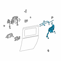 OEM 1999 Honda Odyssey Lock Assembly, Driver Side Slide Door Diagram - 72650-S0X-A53