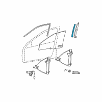 OEM 2000 Hyundai Sonata Run-Front Door Rear Lower Glass LH Diagram - 82531-38000