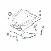 OEM BMW 650i Instrument Cluster Bowden Cable Diagram - 51-23-7-184-455