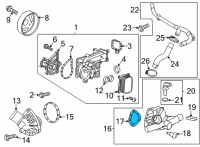 OEM 2022 Chevrolet Trailblazer Water Outlet Gasket Diagram - 55487252