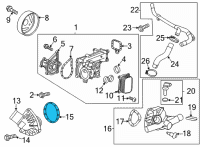 OEM 2021 Chevrolet Trailblazer Thermostat Gasket Diagram - 55487536