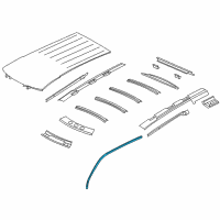 OEM Oldsmobile Silhouette Weatherstrip, Front Side Door Roof Drip Diagram - 19153439