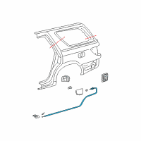 OEM 2005 Toyota Sequoia Release Cable Diagram - 77035-0C020