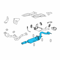 OEM 2008 Chevrolet Tahoe Exhaust Muffler Assembly (W/ Tail Pipe) Diagram - 22751285