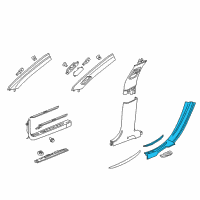 OEM 2020 Cadillac CT6 Lock Pillar Trim Diagram - 84135775