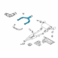 OEM 2009 Infiniti EX35 Front Exhaust Tube Assembly Diagram - 20020-JL00A