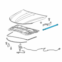 OEM Chrysler Hood Prop Diagram - 68105153AB