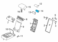 OEM 2020 BMW X6 Foam Insert, Armrest, Center Diagram - 52-20-7-443-428