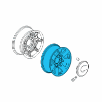 OEM Hummer H2 Wheel Rim-20X8.5J 18Mm Outside 165.10X8Xm14 Bellcrank *Drk Chrome Diagram - 9598478