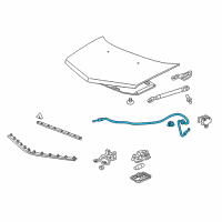 OEM 2009 Acura MDX Wire Assembly, Hood Diagram - 74130-STX-A00