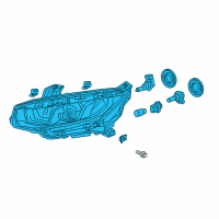 OEM Honda Civic Light Assembly, L Head Diagram - 33150-TBA-A01